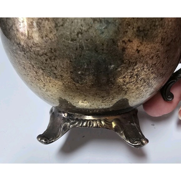 Antique William Rodgers Silver Plated Copper Footed Creamer - Picture 5 of 8